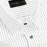 Black Stripe On White Premium Cotton Men's Formal Shirt