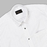 Black Stripe On White Premium Cotton Men's Formal Shirt