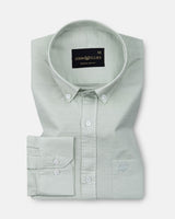 Rance Mist Green Plain Linen Button Down Shirt