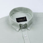 Rance Mist Green Plain Linen Button Down Shirt - John Ellies