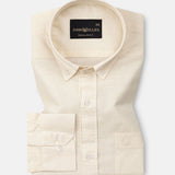 Rance Light Yellow Plain Linen Button Down Shirt - John Ellies