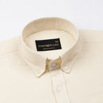 Rance Light Yellow Plain Linen Button Down Shirt - John Ellies