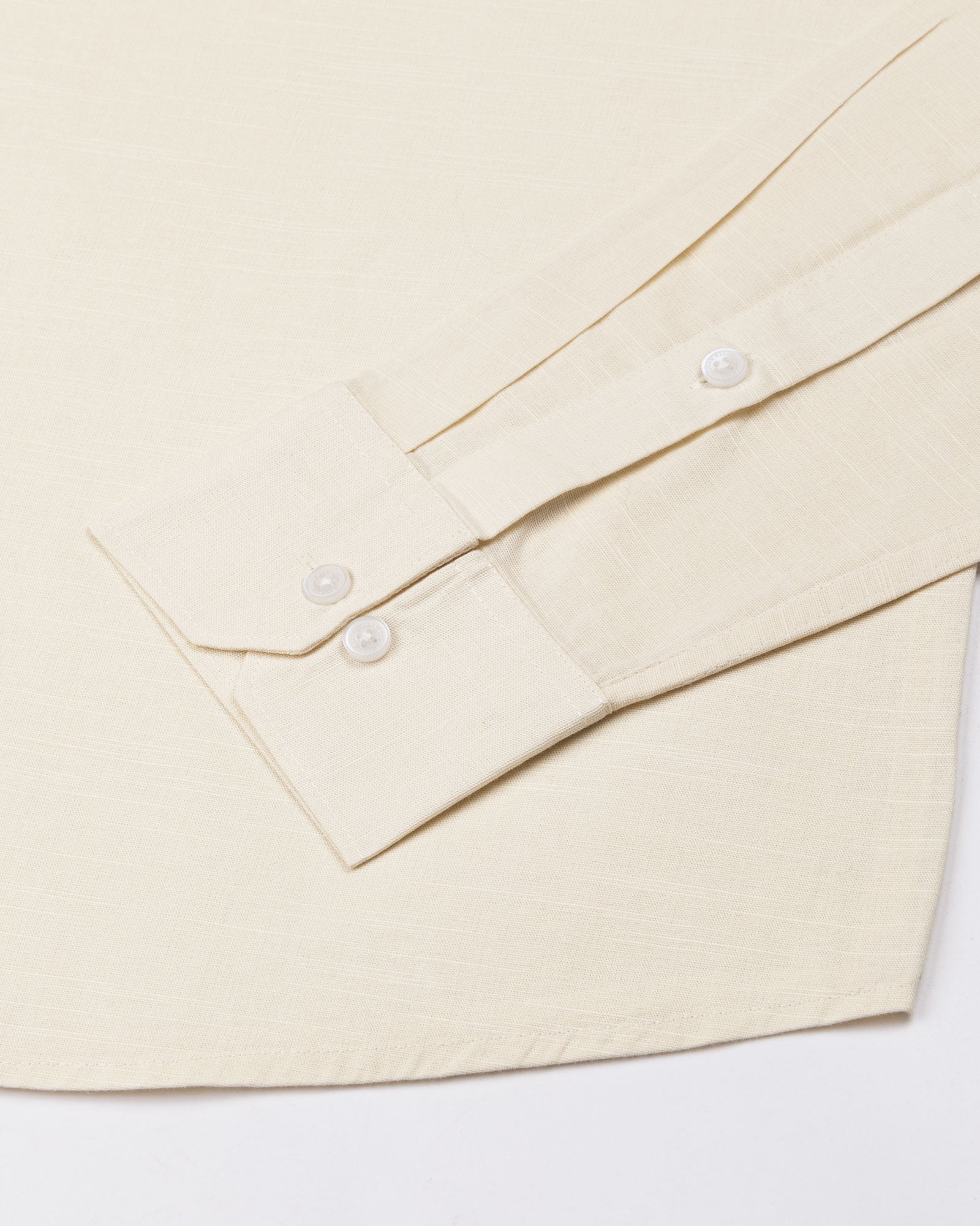 Rance Light Yellow Plain Linen Button Down Shirt - John Ellies