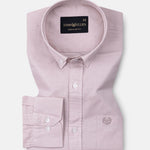 Rance Dusty Pink Plain Linen Button Down Shirt - John Ellies