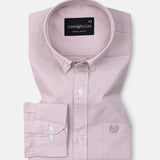 Rance Dusty Pink Plain Linen Button Down Shirt - John Ellies