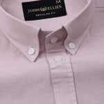 Rance Dusty Pink Plain Linen Button Down Shirt - John Ellies