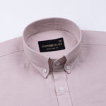 Rance Dusty Pink Plain Linen Button Down Shirt - John Ellies