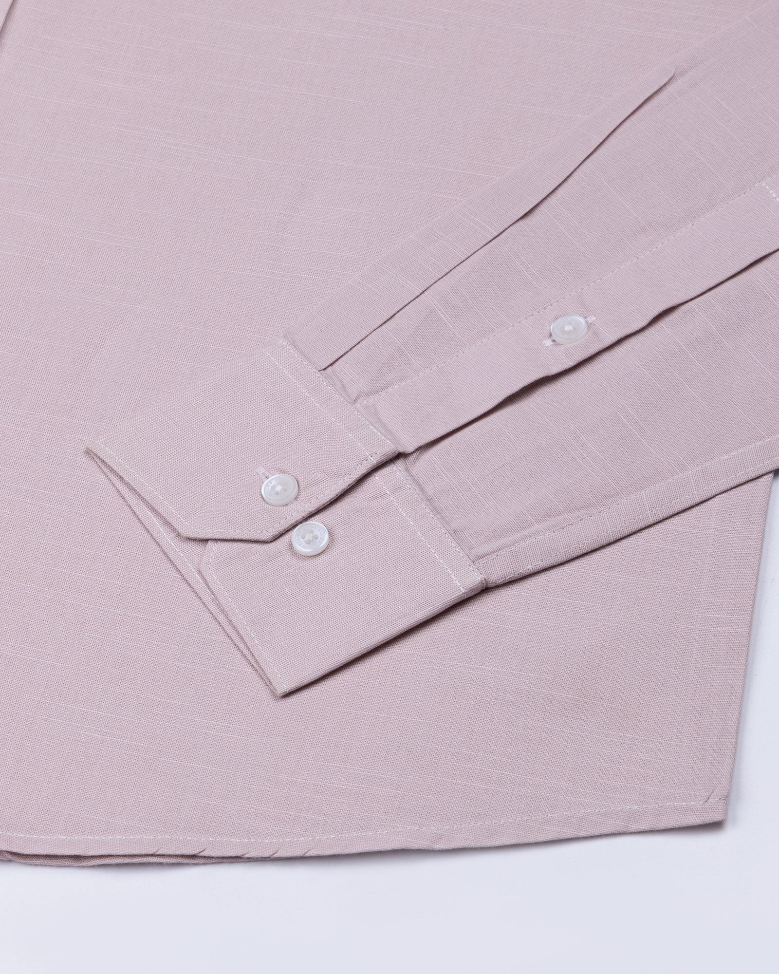 Rance Dusty Pink Plain Linen Button Down Shirt - John Ellies