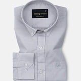 Rance Silver Plain Linen Button Down Shirt - John Ellies
