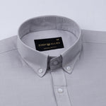Rance Silver Plain Linen Button Down Shirt - John Ellies