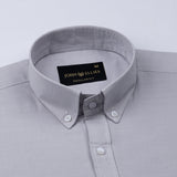 Rance Silver Plain Linen Button Down Shirt - John Ellies