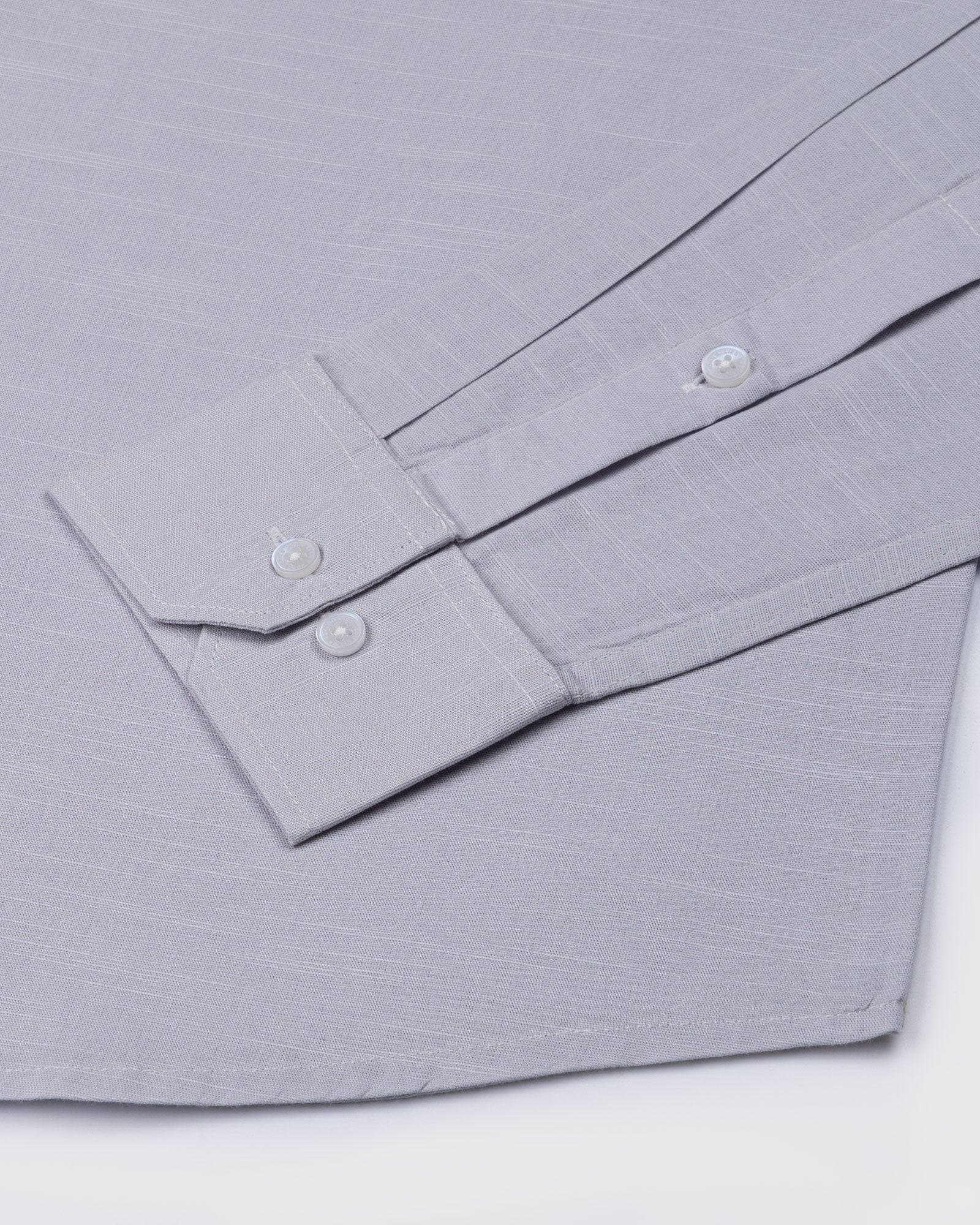 Rance Silver Plain Linen Button Down Shirt - John Ellies
