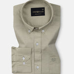 Rance Olive Plain Linen Button Down Shirt - John Ellies