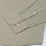 Rance Olive Plain Linen Button Down Shirt - John Ellies