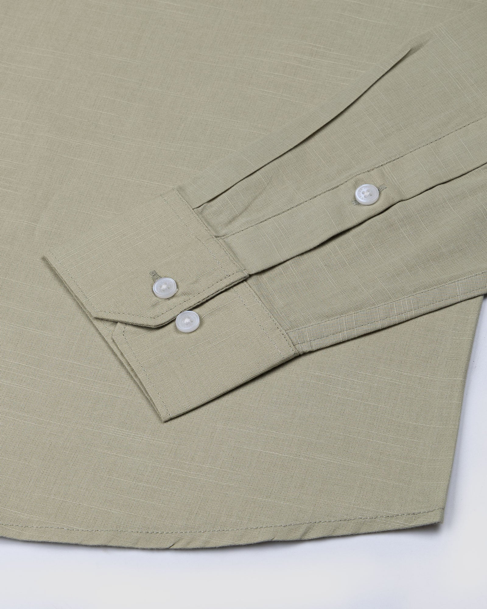 Rance Olive Plain Linen Button Down Shirt - John Ellies