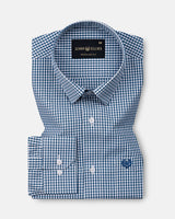 Harmes Ocean Blue Check Oxford Cotton Shirt