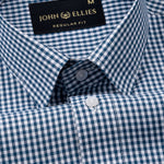 Harmes Ocean Blue Check Oxford Cotton Shirt - John Ellies