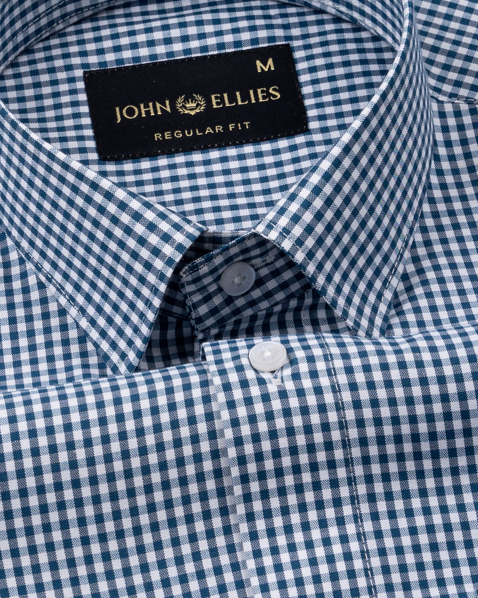 Harmes Ocean Blue Check Oxford Cotton Shirt - John Ellies
