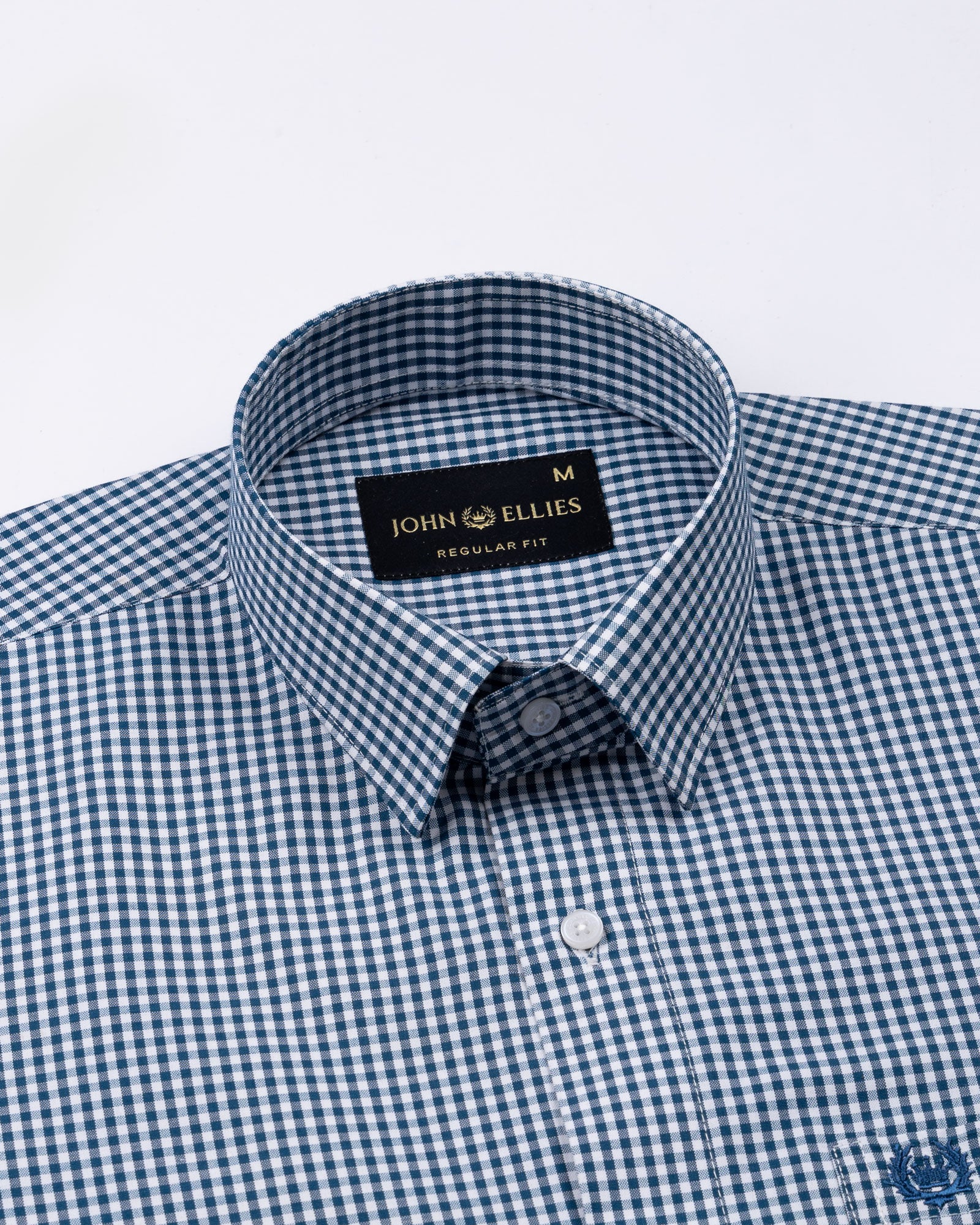 Harmes Ocean Blue Check Oxford Cotton Shirt - John Ellies