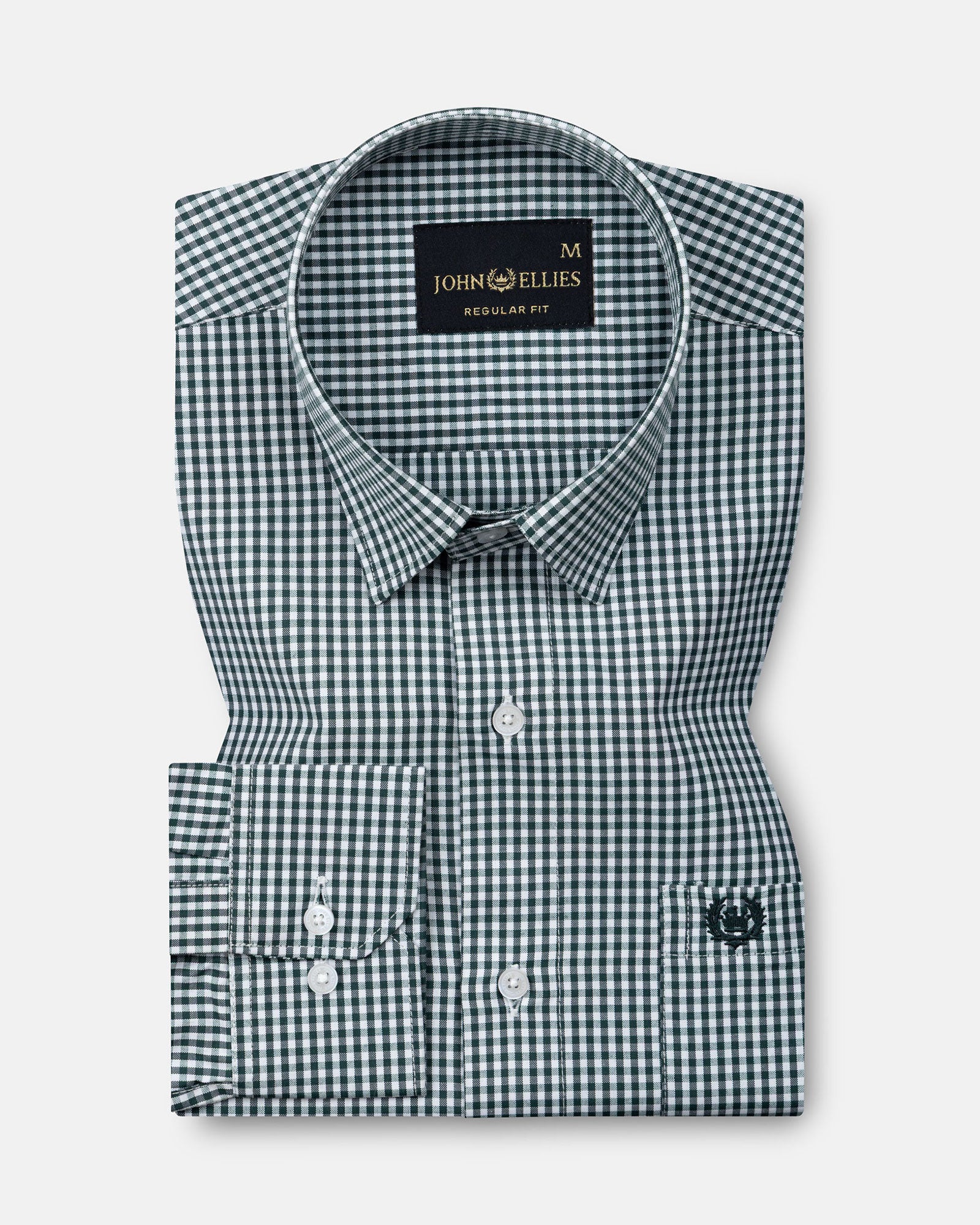 Harmes Green Check Oxford Cotton Shirt - John Ellies