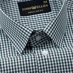 Harmes Green Check Oxford Cotton Shirt - John Ellies
