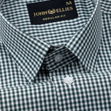 Harmes Green Check Oxford Cotton Shirt - John Ellies