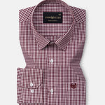 Harmes Maroon Check Oxford Cotton Shirt - John Ellies