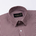 Harmes Maroon Check Oxford Cotton Shirt - John Ellies