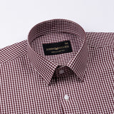 Harmes Maroon Check Oxford Cotton Shirt - John Ellies