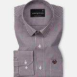 Harmes Brown Check Oxford Cotton Shirt - John Ellies