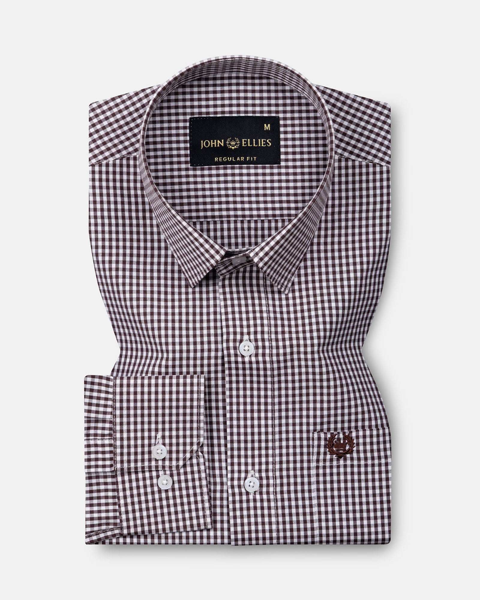 Harmes Brown Check Oxford Cotton Shirt - John Ellies