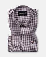 Harmes Brown Check Oxford Cotton Shirt