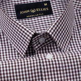 Harmes Brown Check Oxford Cotton Shirt - John Ellies