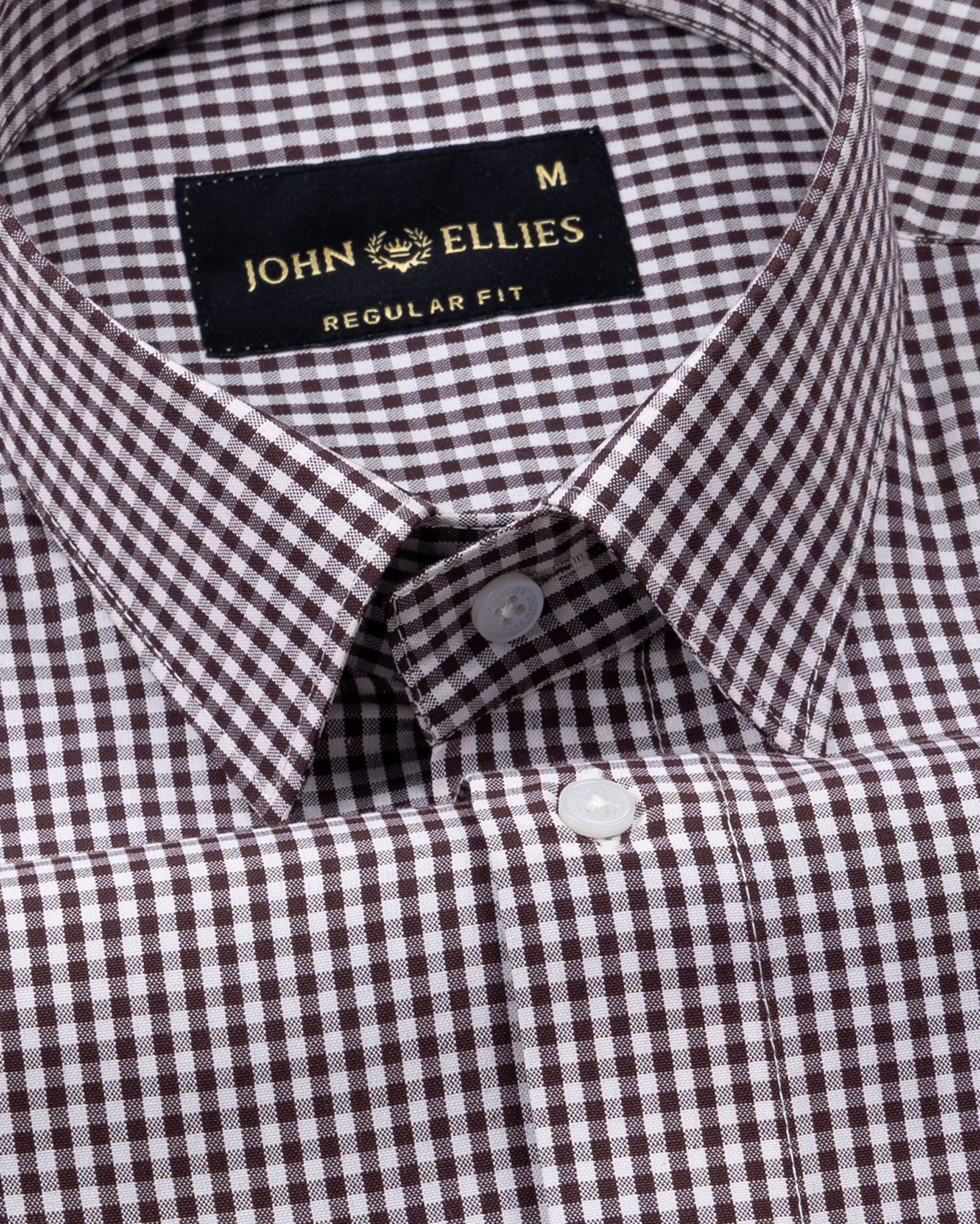 Harmes Brown Check Oxford Cotton Shirt - John Ellies