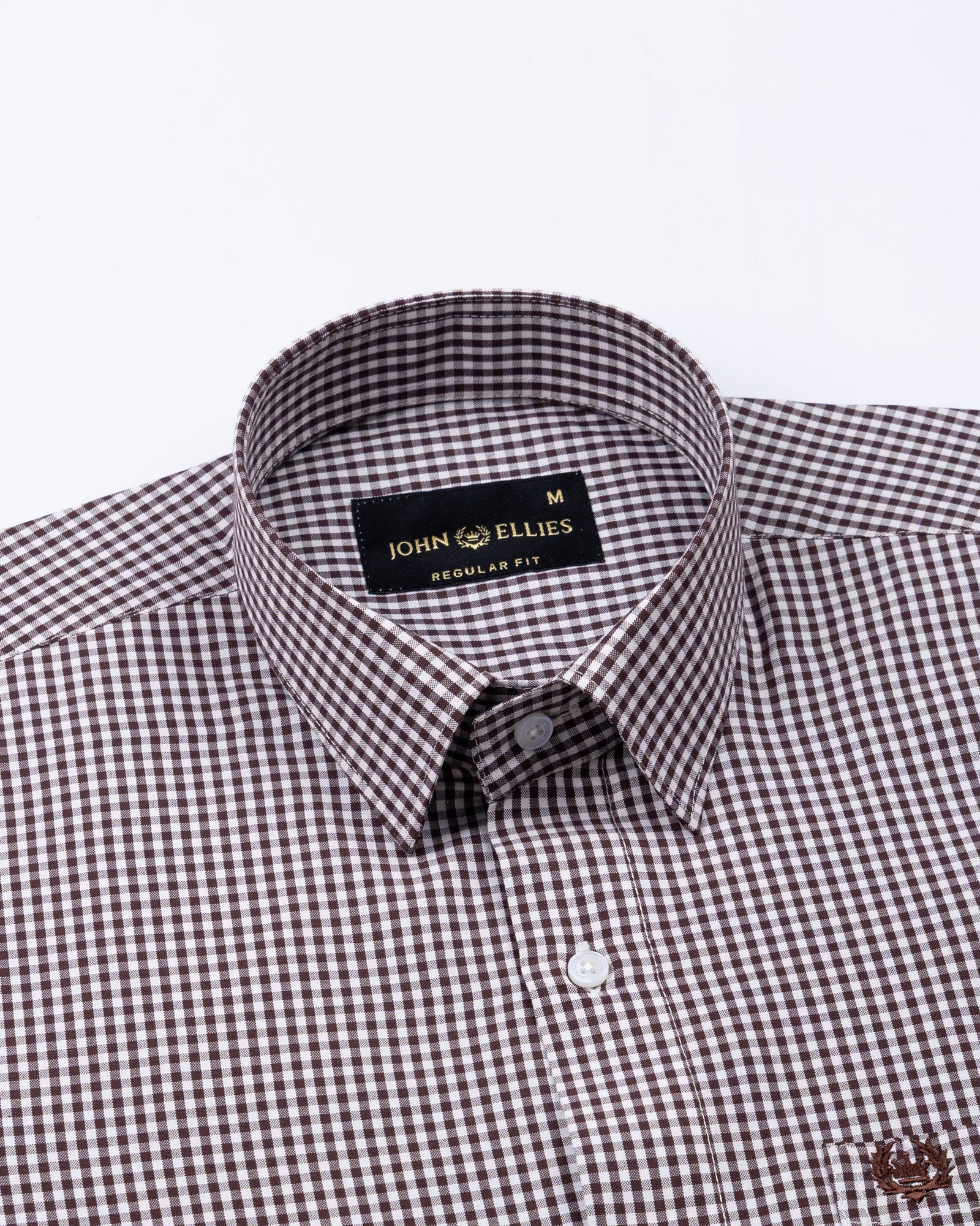 Harmes Brown Check Oxford Cotton Shirt - John Ellies