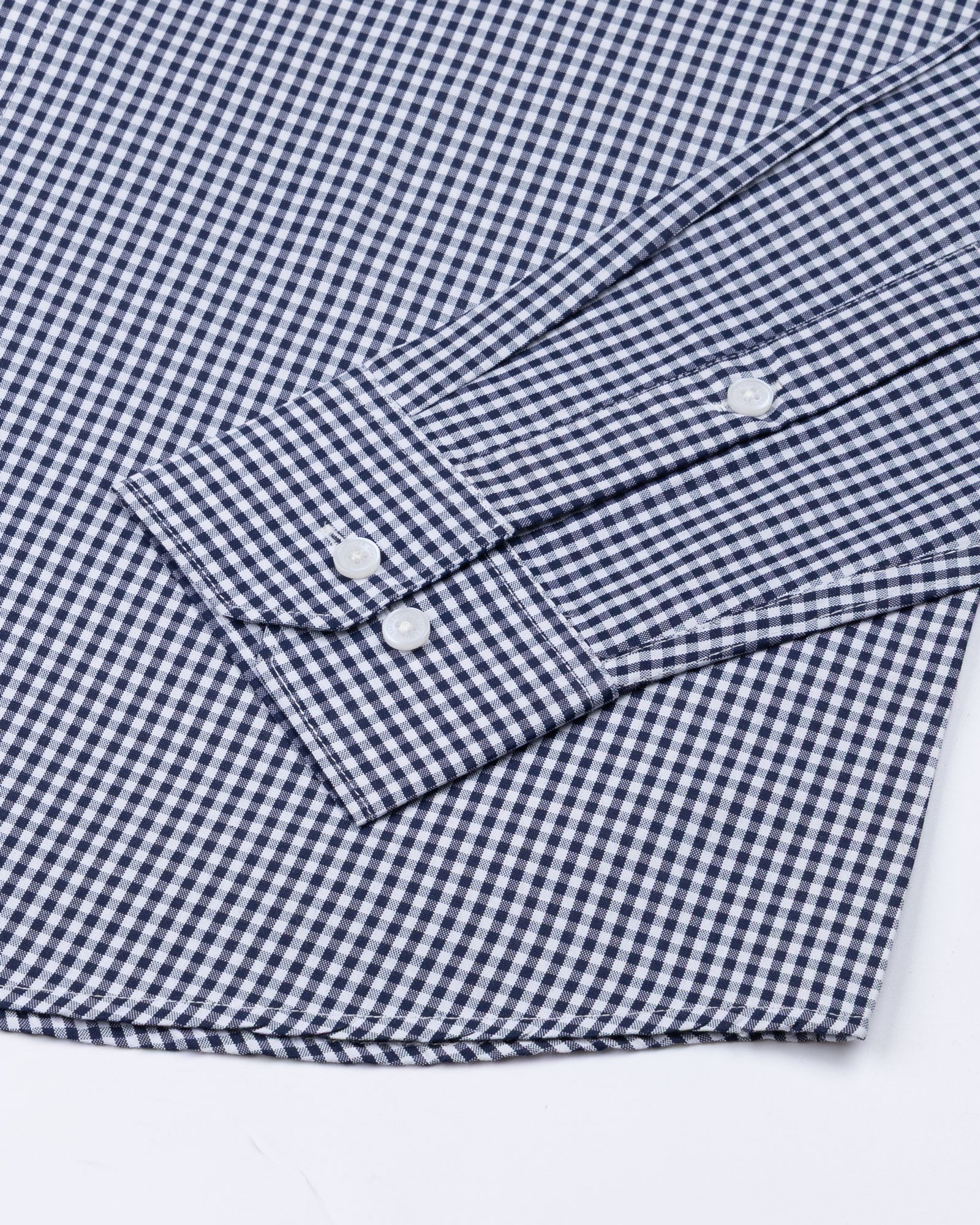 Harmes Navy Blue Check Oxford Cotton Shirt - John Ellies