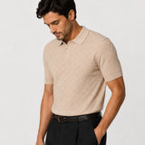 Caelum Cream Cotton Polo T-Shirt
