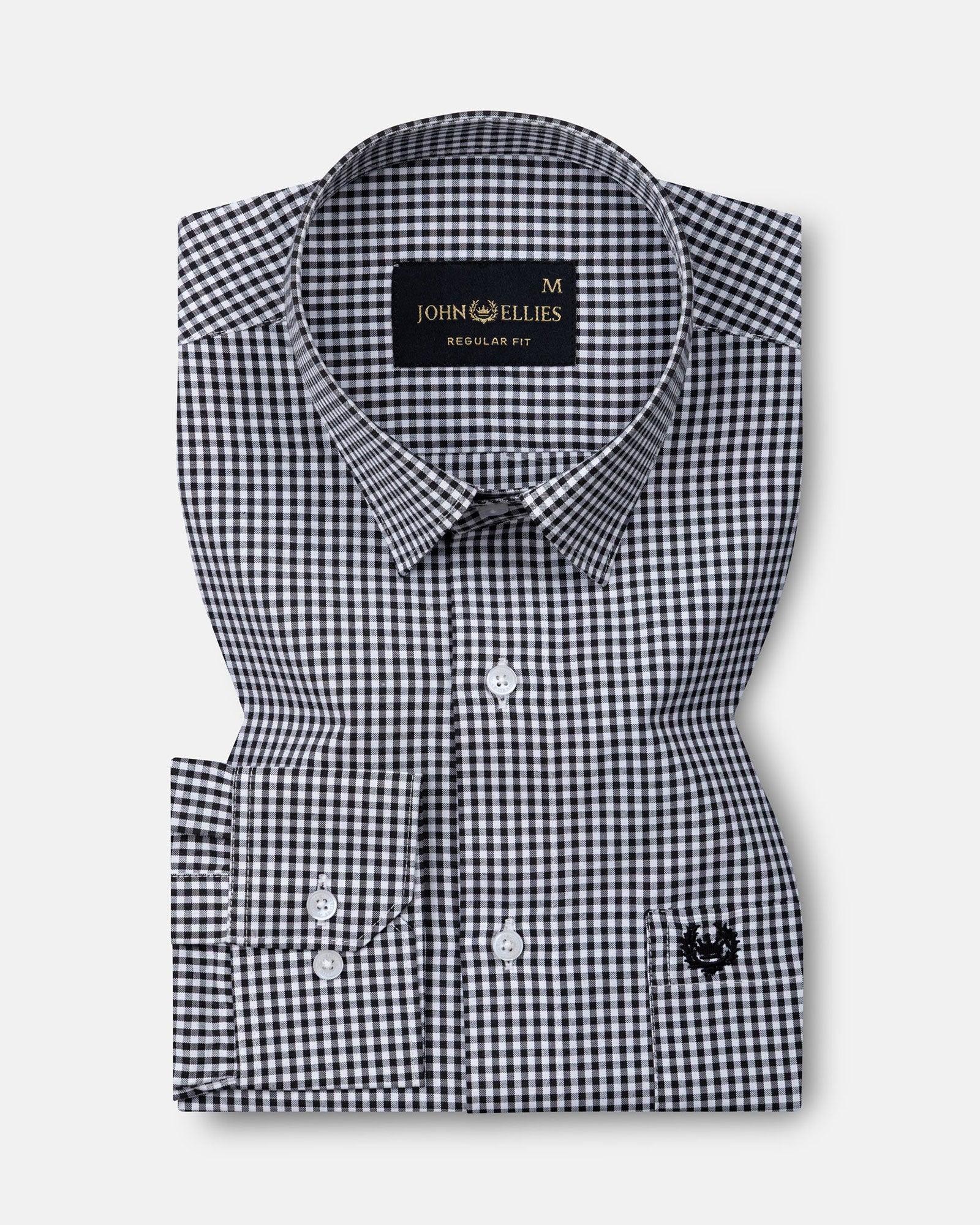 Harmes Black Check Oxford Cotton Shirt - John Ellies