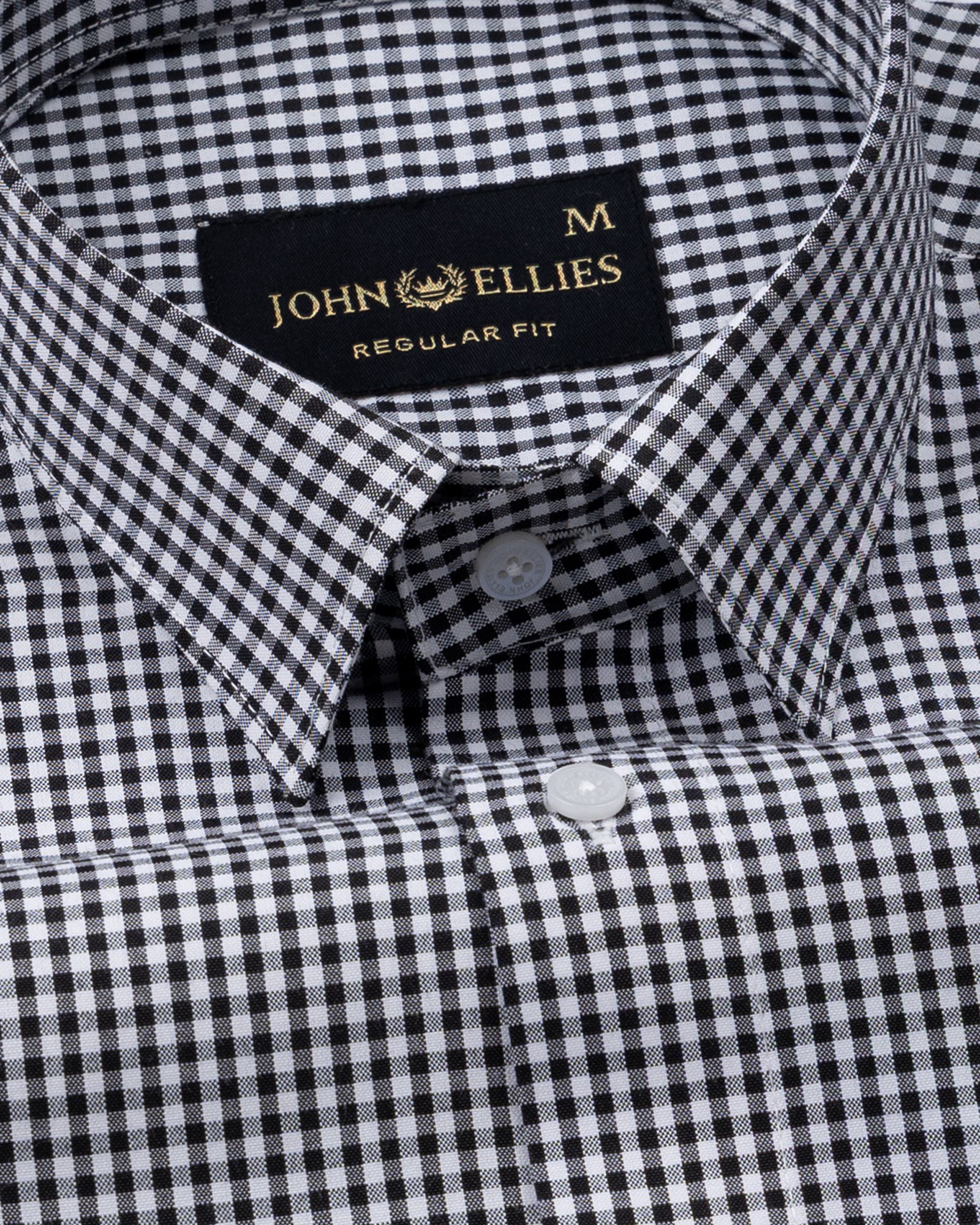 Harmes Black Check Oxford Cotton Shirt - John Ellies