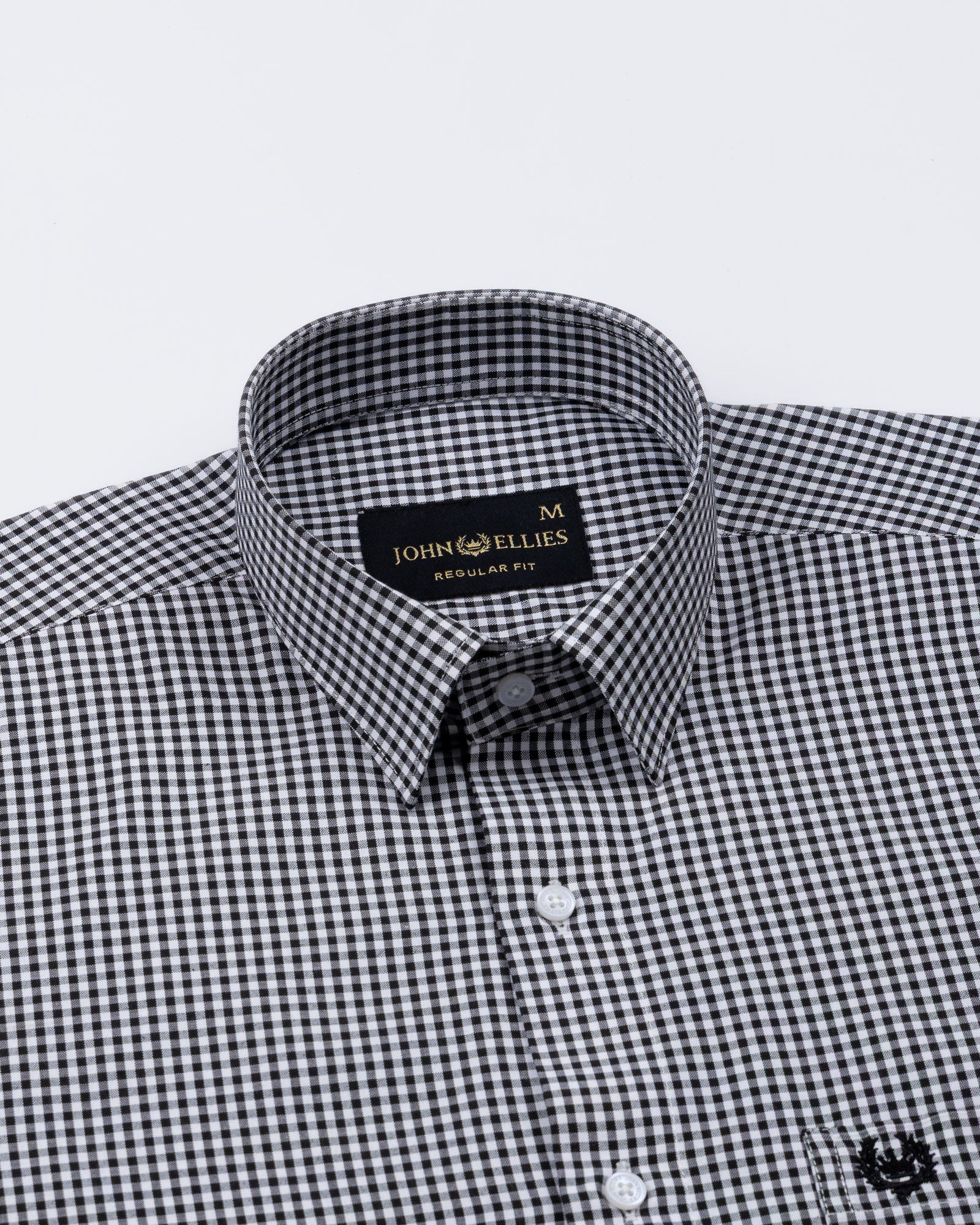 Harmes Black Check Oxford Cotton Shirt - John Ellies