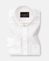 Bellmont White Plain Luxurious Linen Button Down Shirt