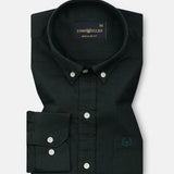 Bellmont Green Plain Luxurious Linen Button Down Shirt