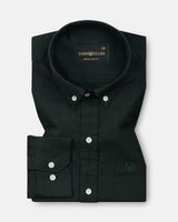 Bellmont Green Plain Luxurious Linen Button Down Shirt