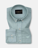 Bellmont Cyan Plain Luxurious Linen Button Down Shirt