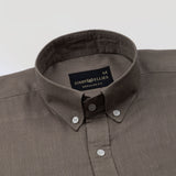 Bellmont Stone Brown Plain Luxurious Linen Button Down Shirt