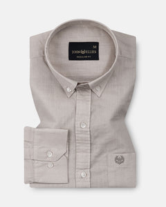 Bellmont Tan Plain Luxurious Linen Button Down Shirt - John Ellies