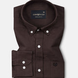 Bellmont Brown Plain Luxurious Linen Button Down Shirt