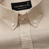 Bellmont Cream Plain Luxurious Linen Button Down Shirt