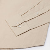 Bellmont Cream Plain Luxurious Linen Button Down Shirt