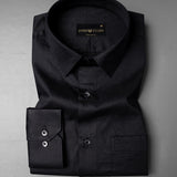 Black Premium Satin Men's Formal Shirt